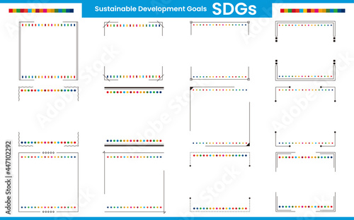 SDGsの17項目のカラーを使用したシンプルなフレーム