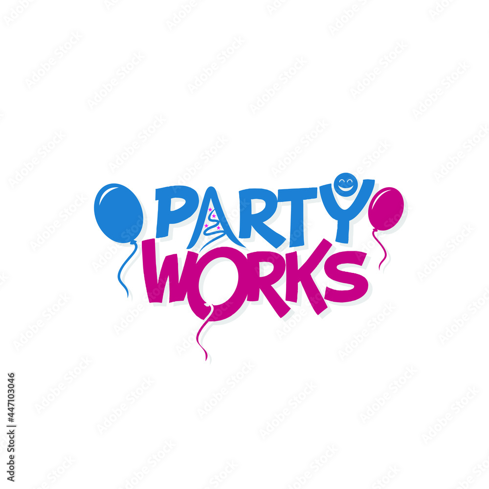 Fototapeta premium Party works Logo design. Vector illustration.