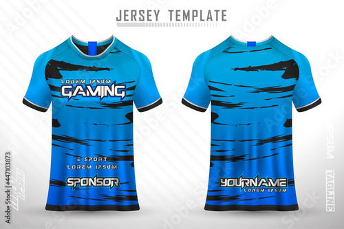 Front back tshirt design. Sports design for football, racing, cycling, gaming jersey vector.