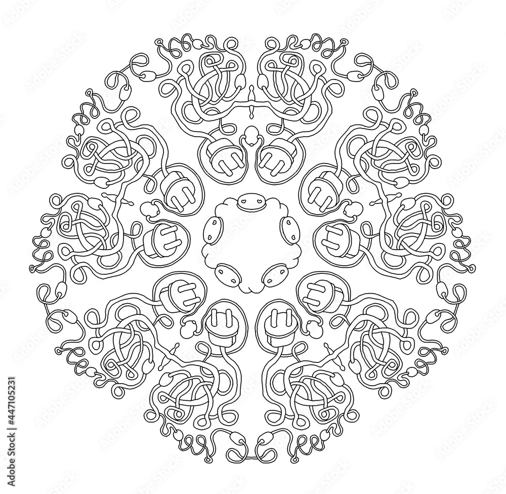 Fototapeta premium design black and white, CNC picture, decorative pattern