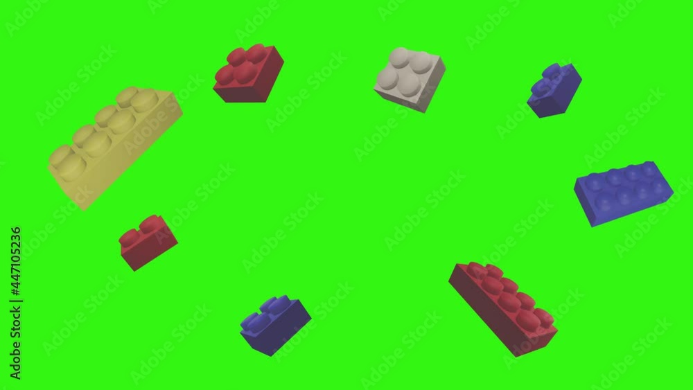 blocks pieces animation on green screen chroma key, graphic source element blocks pieces animation on green screen chroma key, graphic source element