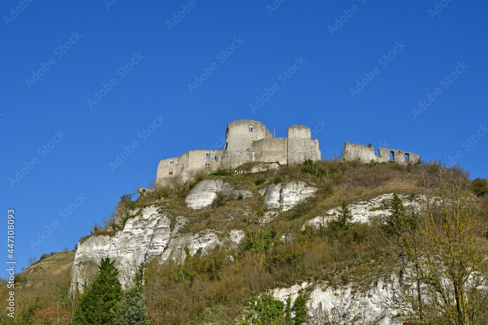 Les Andelys; France - march 2 2021 : Chateau Gaillard castle