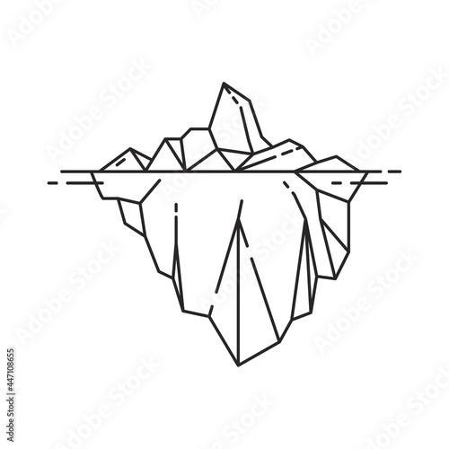 Iceberg icon in outline style. Vector illustration.