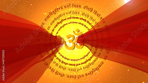 Schilderij op canvas Aum Hinduism  religious background is perfect for any type of news or information presentation