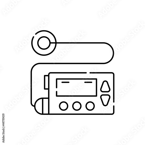 Insulin lamp line color icon. Diabetes treatment concept. Pharmacy.