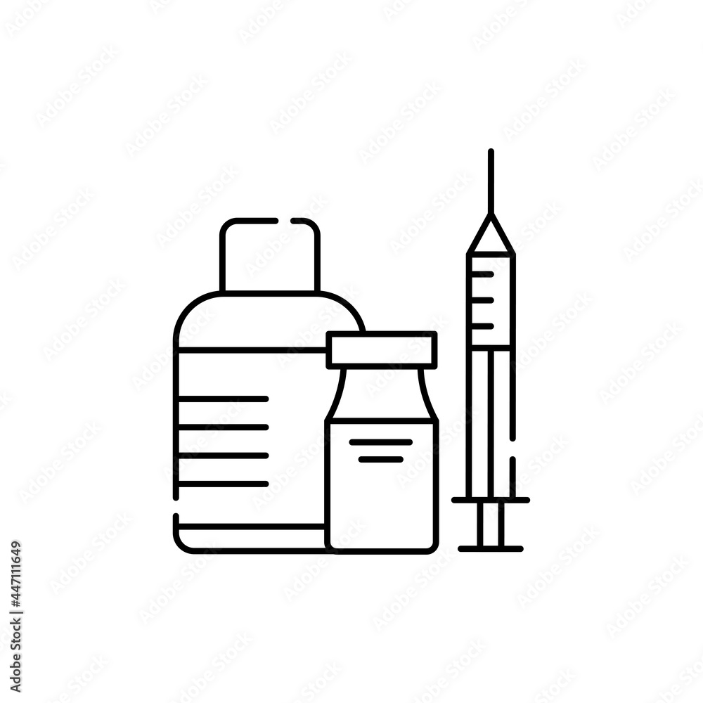 Medicines line color icon. Diabetes treatment concept. Pharmacy. Medicines line color icon. Diabetes treatment concept. Pharmacy.