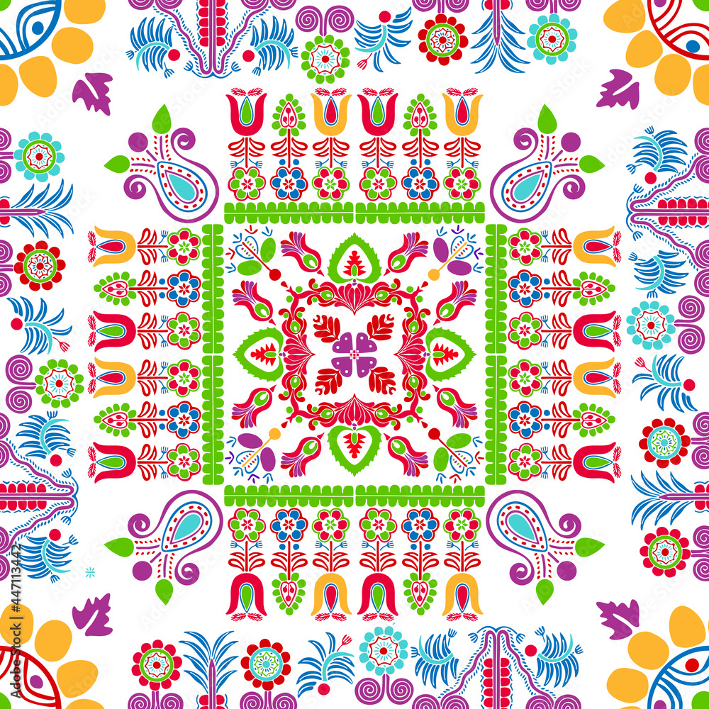 Fototapeta premium Hungarian embroidery pattern 85