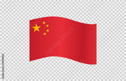 Waving flag of  China isolated  on png or transparent  background,Symbol of  China,template for banner,card,advertising ,promote, TV commercial, ads, web, vector illustration