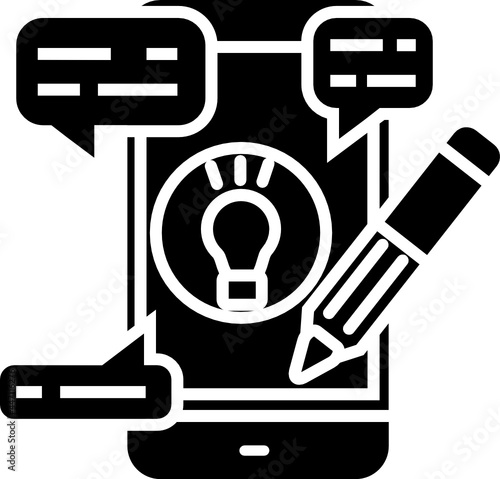 Idea icon. Digital marketing concept icon style