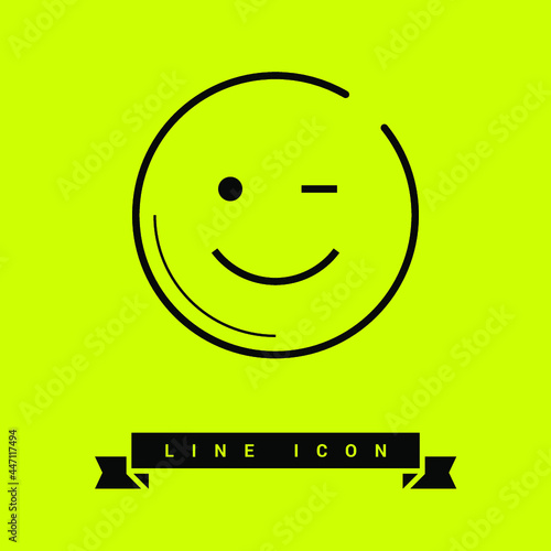 Smile emotion line vector icon