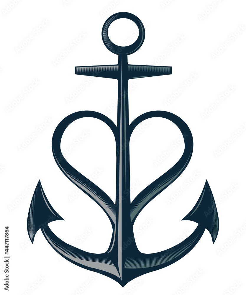 croix camarguaise et ancre marine symbole de la camargue - obrazy, fototapety, plakaty 
