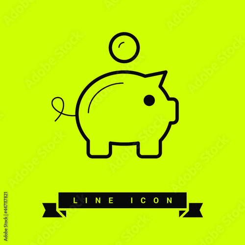 moneybox piggy bank line vector icon