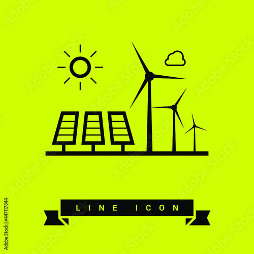 eco energy info-graphic line vector icon