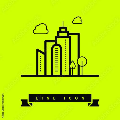 eco city info-graphic line vector icon