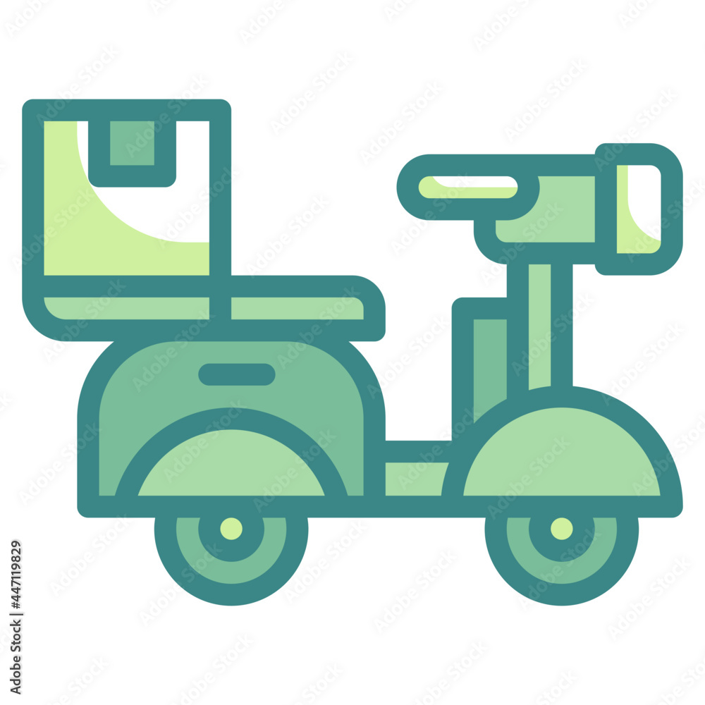 motorcycle blue line icon