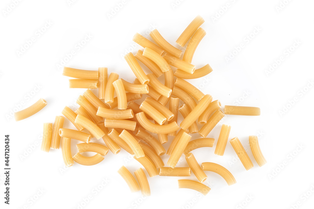 Tableau sur toile Pasta, macaroni, spaghetti isolated on white background close up, flat lay, clip