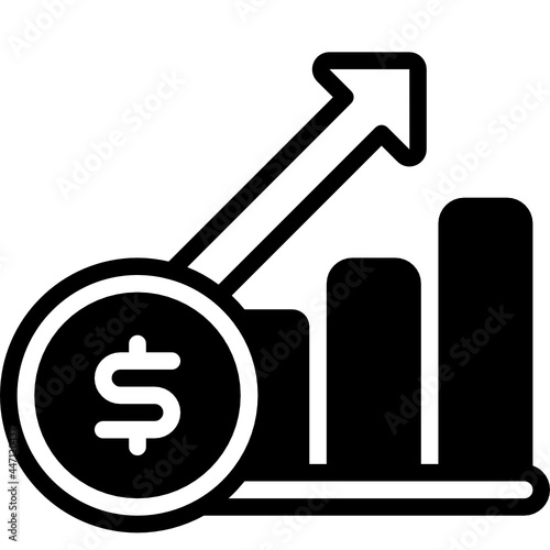 investing solid line icon photo