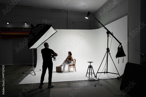 Tableau sur toile Fashion photography in a photo studio