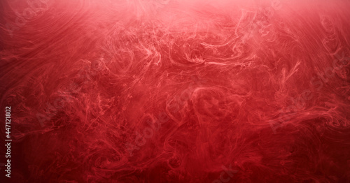 Fototapeta Naklejka Na Ścianę i Meble -  Abstract red ocean background, ruby paints in water, vibrant bright smoke scarlet wallpaper