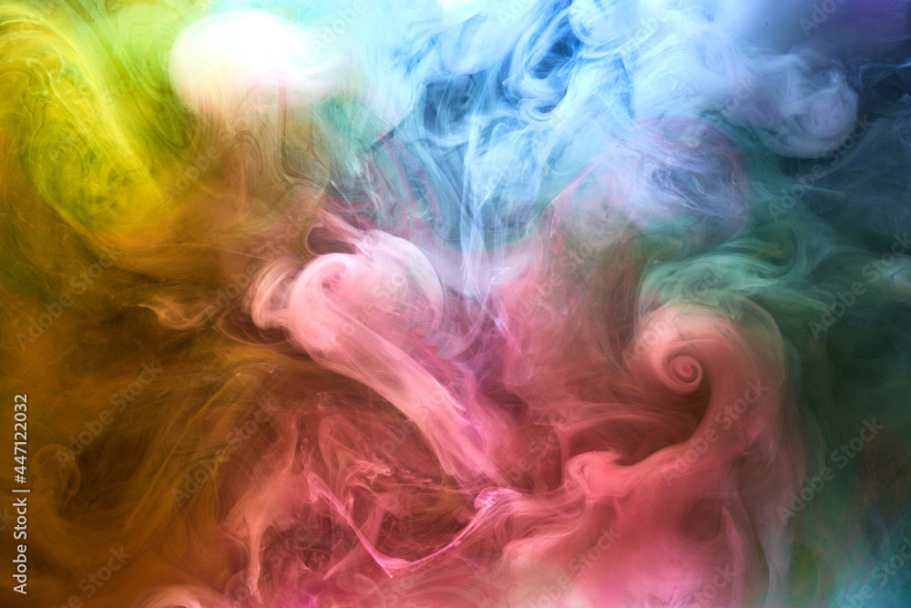 Multicolored bright smoke abstract background colorful fog vibrant colors  wallpaper swirl mix paint underwater Stock Photo | Adobe Stock