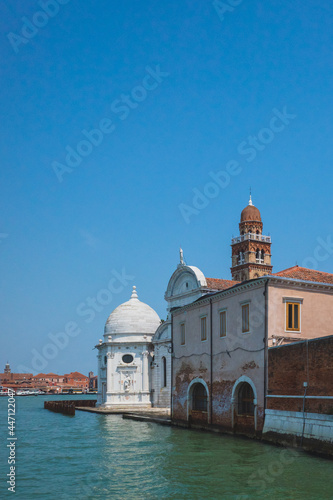 Church and tower of San MIchele on island of San Michele, Venice, Italy