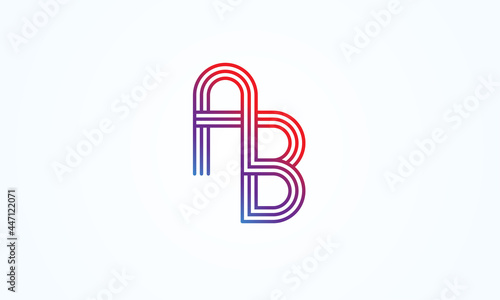 Initial AB Logo, usable for brand, business, personal,  card and company logos , flat design logo template, vector illustration