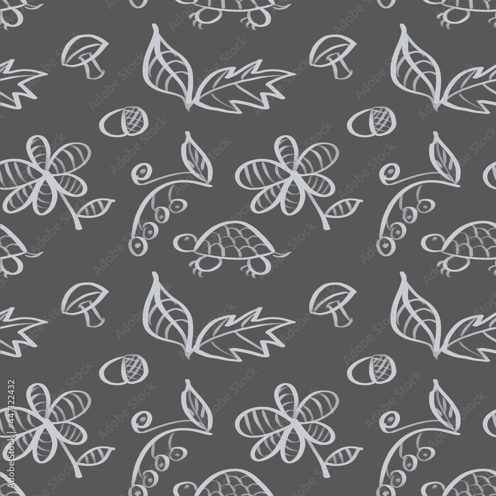 seamless pattern with floral elements seamless pattern with floral elements