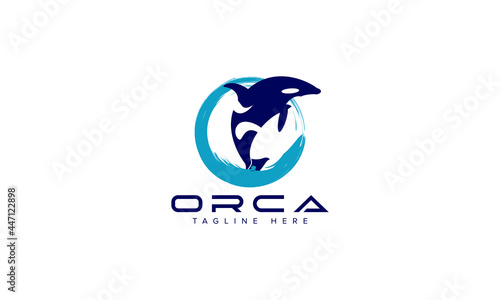 Orca Whale Sea Logo Vector Template