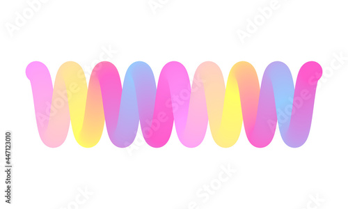 Abstract 3d flowing wavy zigzag line multicolored gradient. Vector Digital design element isolated on white background