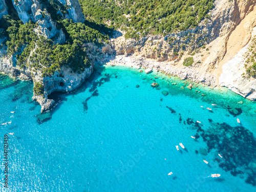 Obraz na płótnie Cala Goloritze, Orosei Gulf, East Sardinia, Italy. Aerial view w salonie