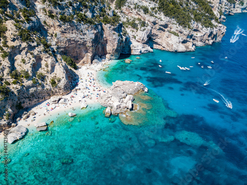 Cala Goloritze, Orosei Gulf, East Sardinia, Italy. Aerial view photo