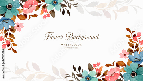 Colorful floral background with watercolor