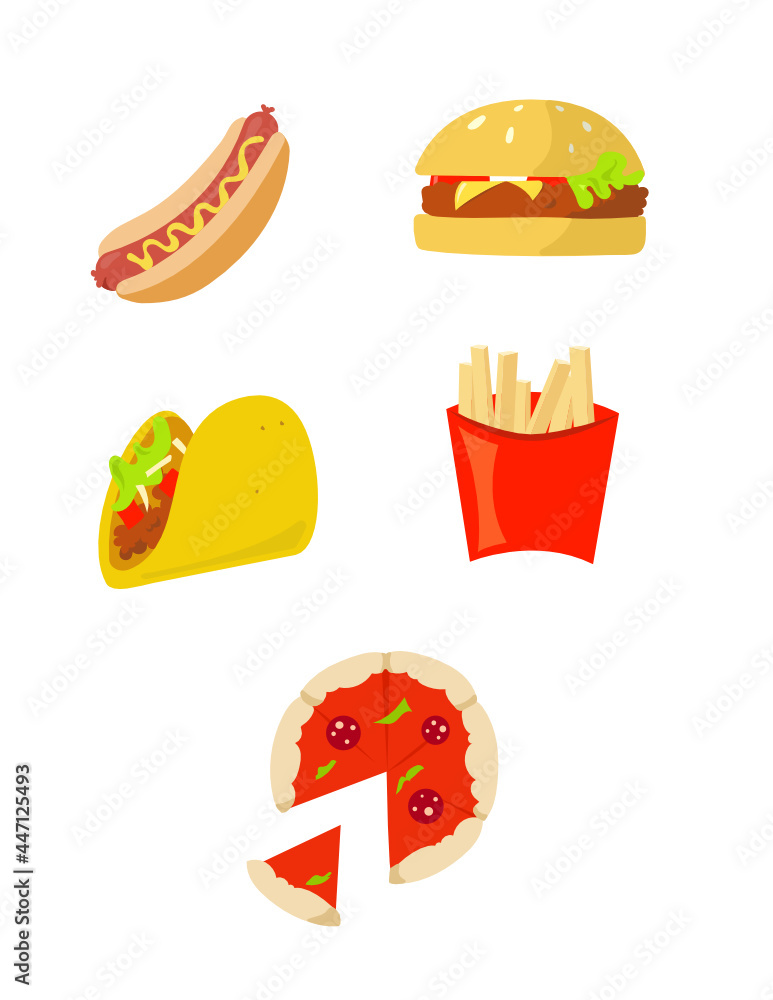 Junk food icons Junk food icons