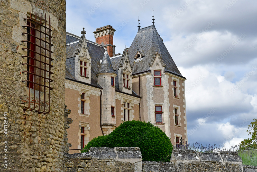 Cere la Ronde, France - july 15 2020 : medieval castle of Montpoupon