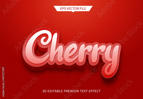 cherry fruit 3d editable text style effect