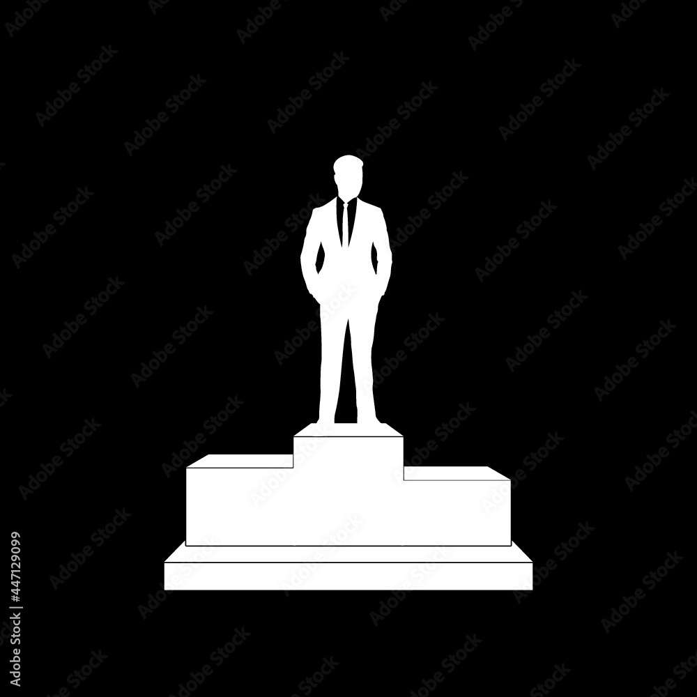 Business man on top icon isolated on dark background Business man on top icon isolated on dark background