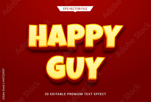 happy jolly red 3d editable text style effect 