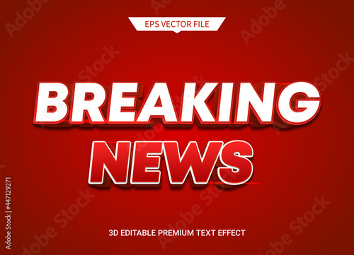 breaking news style 3d editable text style effect
