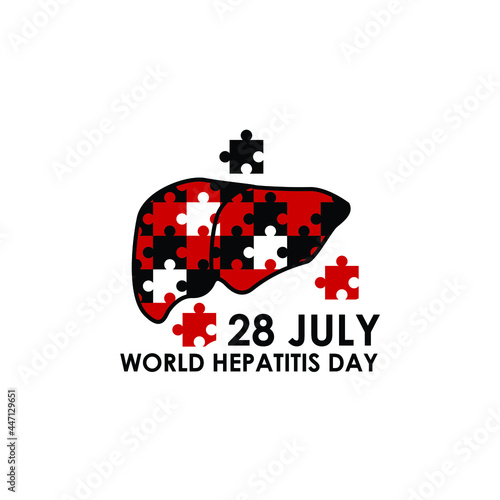 world hepatitis day 28 july puzzle design vector illustration