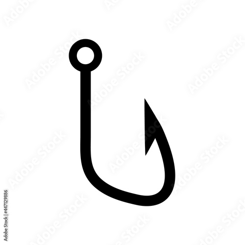 Fishing hook icon, logo isolated on a white background