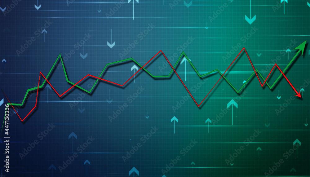 Fototapeta premium 2d rendering Stock market online business concept. business Graph 