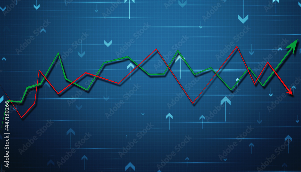 Naklejka premium 2d rendering Stock market online business concept. business Graph 