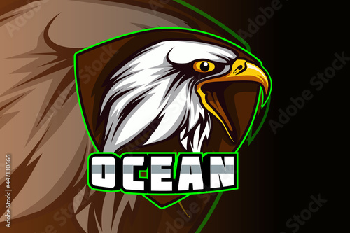 eagle esport and sport mascot logo design in modern illustration concept