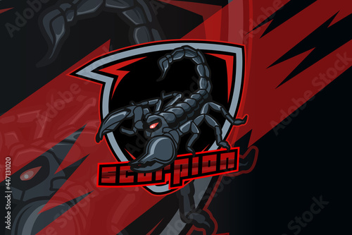 scorpion for sports and esports logo isolated on dark background