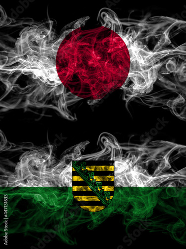 Smoke flags of Japan  Japanese and Germany  Saxony  state