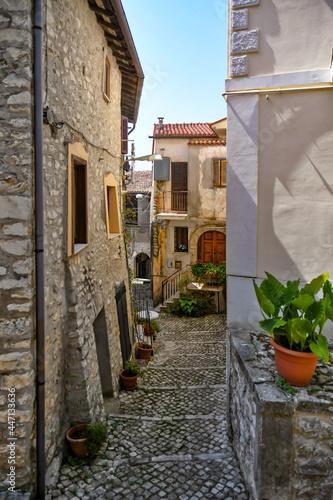 An alley in the medieval quarter of Maenza, a medieval town in the Lazio region. Italy. photo