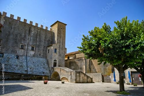 A small square in the medieval quarter of Maenza, a medieval town in the Lazio region, Italy.