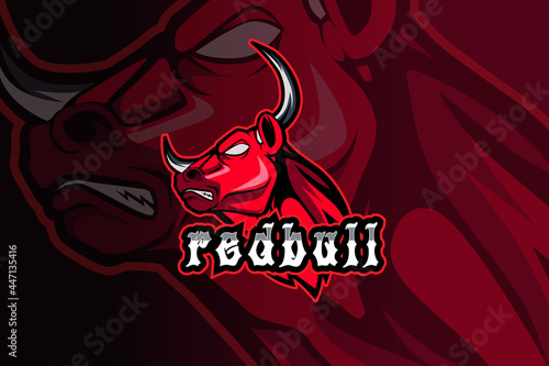 red bull gaming e-sports team mascot logo