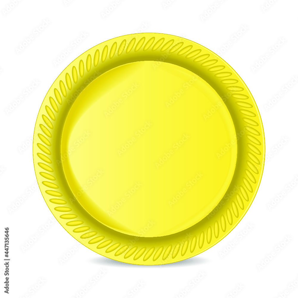Empty golden coin or medal isolated on a white background