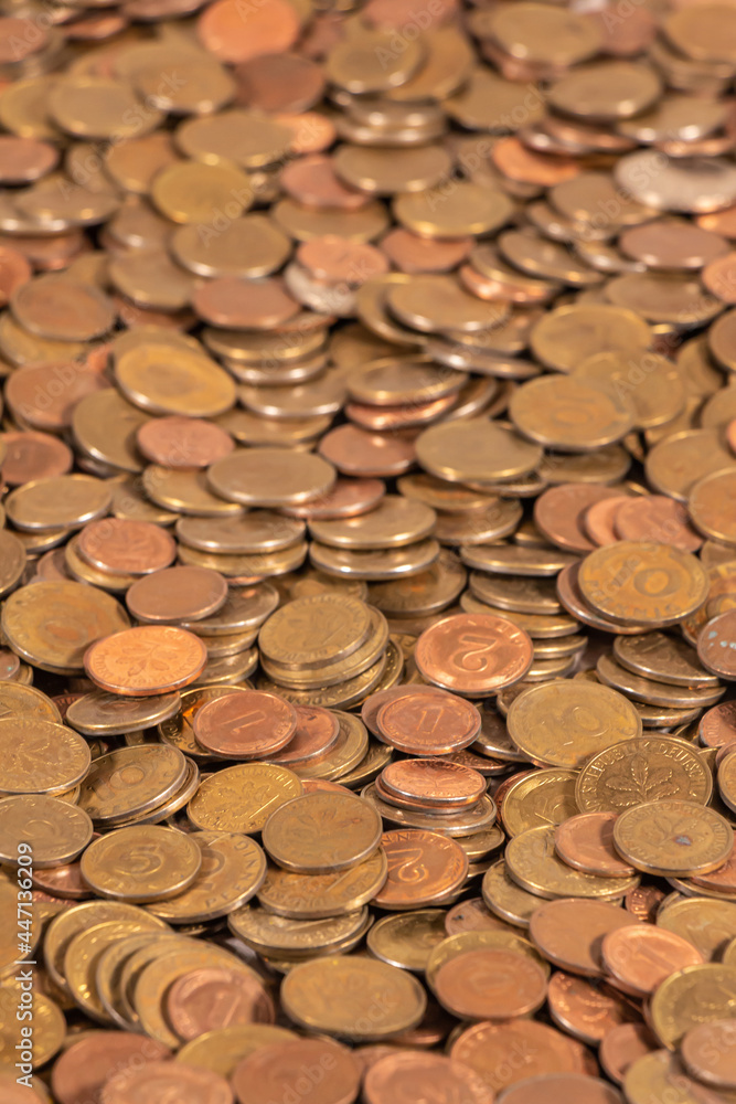 Thousands of golden, silver and copper coins Thousands of golden, silver and copper coins